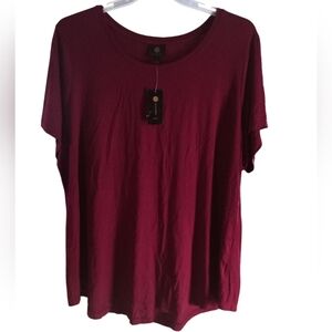 NWT Women's JM Collection Hi-Low Cherry Pie Top Size 3X